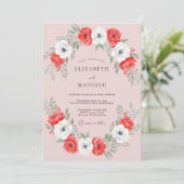 Invitation Mariage Poppy Rouge Blanc (Debout devant)