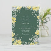 Invitation Mariage Poppy Vert Chasseur (Debout devant)