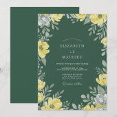 Invitation Mariage Poppy Vert Chasseur (Devant / Derrière)