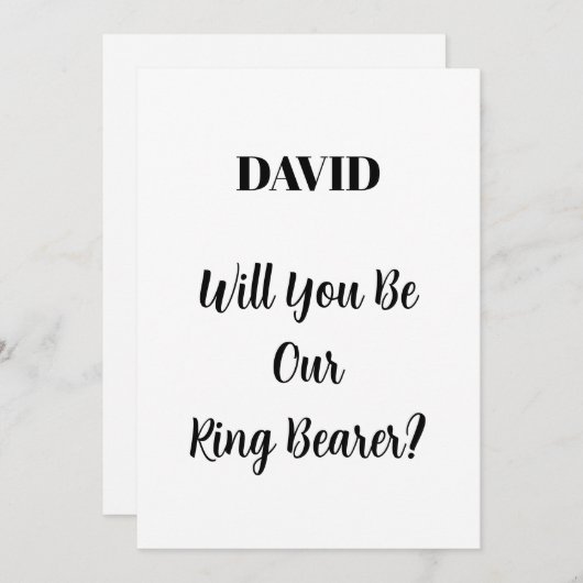 Invitation Mariage Porteur à sonnerie Simple Minimal Nom pers (Devant / Derrière)