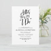 Invitation Mariage post Brunch, rustique noir Script (Debout devant)