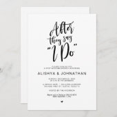 Invitation Mariage post Brunch, rustique noir Script (Devant / Derrière)