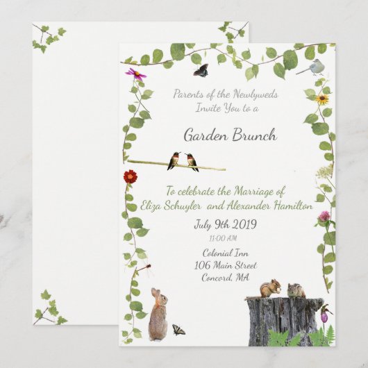 Invitation mariage postal: Nouveau-Brunswick (Devant / Derrière)