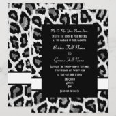 Invitation Mariage poster de animal blanc et noir (Devant / Derrière)