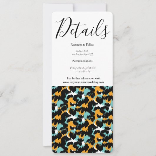 Invitation Mariage Poster de animal Feline Splash (Devant)