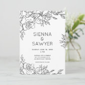 Invitation Mariage Posy de Roses (Debout devant)