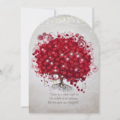 Invitation Mariage Pot en grès Rustique Arbre Rouge Tronc Bru (Dos)