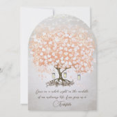 Invitation Mariage Pot Mason Rose Peach Coeur Feuille Arbre (Dos)