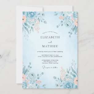 Invitation Mariage Poudre de Pêche Chaude Pivoine