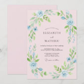 Invitation Mariage Poudre de Rose Blossom (Devant / Derrière)