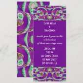 Invitation mariage pourpre (Devant / Derrière)