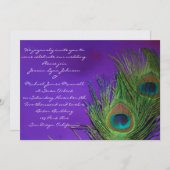 Invitation Mariage pourpre de paon d'aluminium (Devant / Derrière)