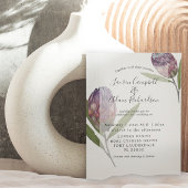 Invitation Mariage pourpre de Protea botanique moderne