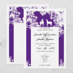 Invitation Mariage pourpre en faux papier de Woodland
