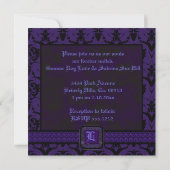 Invitation Mariage pourpre et noir de dentelle de Goth (Dos)