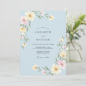 Invitation Mariage Powder Butter Bloom (Debout devant)