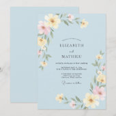 Invitation Mariage Powder Butter Bloom (Devant / Derrière)