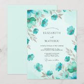 Invitation Mariage Prairie Brise de Teal (Devant / Derrière)