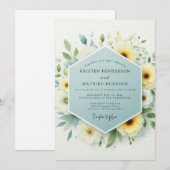 Invitation Mariage Prairie de Canari Sage (Devant / Derrière)