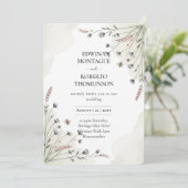 Invitation Mariage Prairie de Fleurs Sauvages Patrimoine (Debout devant)
