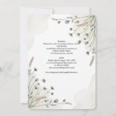 Invitation Mariage Prairie de Fleurs Sauvages Patrimoine (Dos)