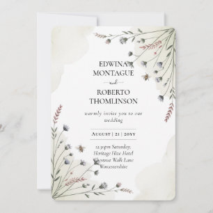 Invitation Mariage Prairie de Fleurs Sauvages Patrimoine