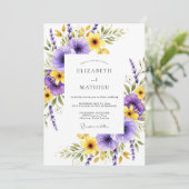Invitation Mariage Prairie Ensoleillée Violette (Debout devant)