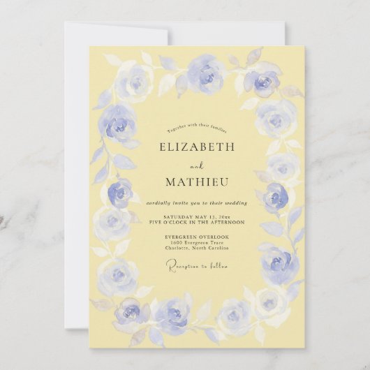 Invitation Mariage Prairie Fleur de Pervenche (Devant)