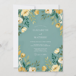 Invitation Mariage Prairie Fleur Teal