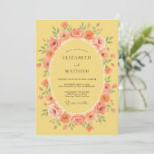 Invitation Mariage Prairie Fleurie de Pêcher (Debout devant)