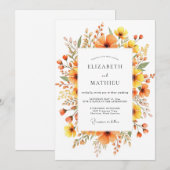 Invitation Mariage Prairie Radieuse Ambre (Devant / Derrière)