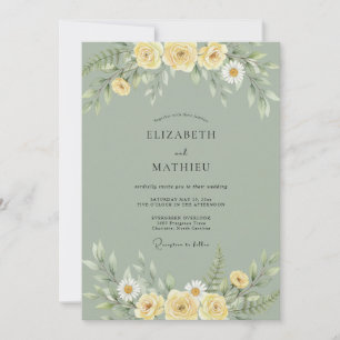 Invitation Mariage Prairie Radieuse Vert Sauge