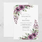 Invitation Mariage Prairie Sérène Violette (Devant / Derrière)