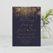 Invitation Mariage précipité Navy Blue Nothing Fancy Just Lov (Debout devant)