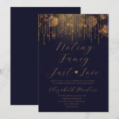 Invitation Mariage précipité Navy Blue Nothing Fancy Just Lov (Devant / Derrière)