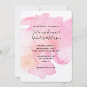 Invitation Mariage Pretty Rose Peach Aquarelle Invite (Devant)