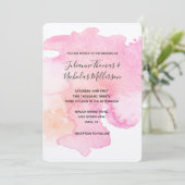 Invitation Mariage Pretty Rose Peach Aquarelle Invite (Debout devant)
