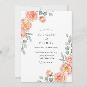Invitation Mariage princier de pêche au printemps