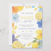 Invitation Mariage Principal Fleur Bleue de Citron (Devant)