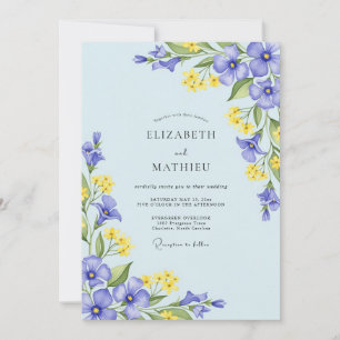 Invitation Mariage Printanier Aérien Bleu Ciel