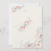 Invitation Mariage printanier aux fleurs sauvages colorées (Dos)