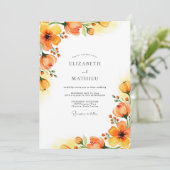 Invitation Mariage printanier captivant ambre (Debout devant)