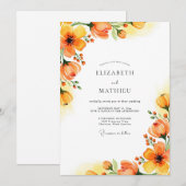 Invitation Mariage printanier captivant ambre (Devant / Derrière)