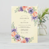 Invitation Mariage Printanier Céleste Pourpre (Debout devant)