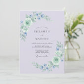 Invitation Mariage Printanier de Soie Lavande (Debout devant)