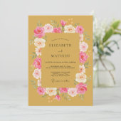 Invitation Mariage Printanier Doré Radieux (Debout devant)