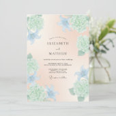 Invitation Mariage Printanier Douce Pêche (Debout devant)