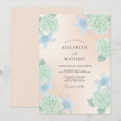 Invitation Mariage Printanier Douce Pêche (Devant / Derrière)