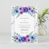 Invitation Mariage Printanier Généreux Violet (Debout devant)