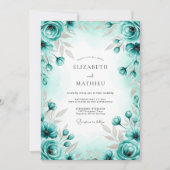 Invitation Mariage printanier gracieux turquoise (Devant)